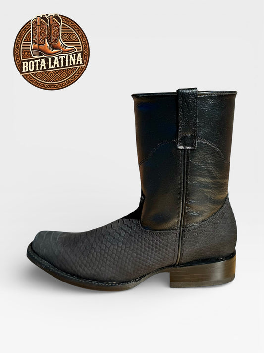 Botín Dubai Python Negro